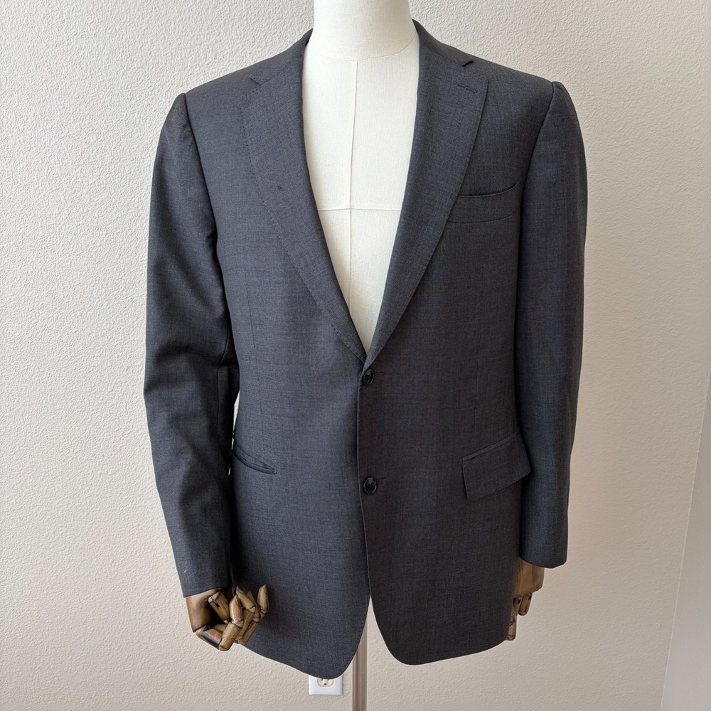 SUITSUPPLY Havana HL Blazer Sport Coat Men 44R Grey 100% Wool Super 110s